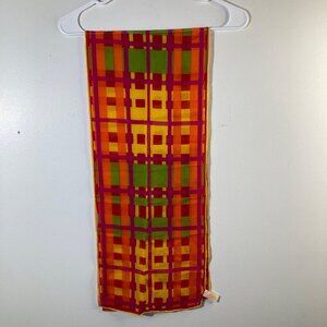 Womens Elaine Gold Silk‎ Scarf Collection XIIX Geometric Design 10.5 x 52"